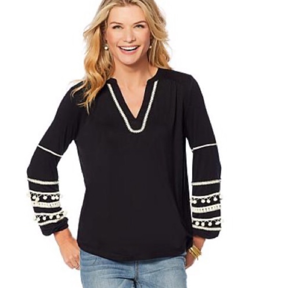 Tassel and Pom Pom Blouse